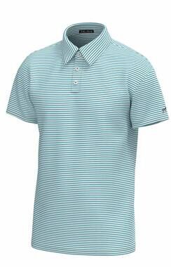 NEW SOUTHERN POINT CO. men's morgan stripe performance polo in coastal water whi